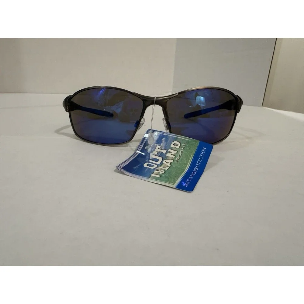 Panama Jack‎ Out Island Sunglasses For Men Aviator Gunmetal, 100% UVA Protection
